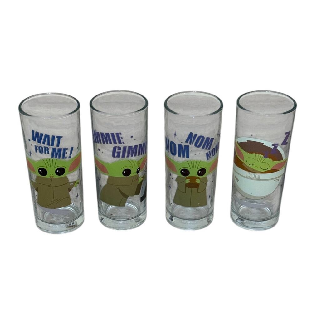 Star Wars Baby Yoda Glassware Set of 4 10 oz Tumbler Din Grogu The Mandalorian